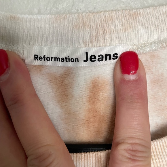 NWOT Reformation Hunter Swirl Tie Dye Crewneck Pullover Sweatshirt - Picture 9 of 9